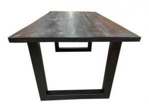 Eettafel mangohout u-poten zwart