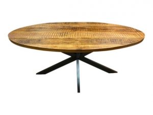 Kleine ovale mangohout eettafel