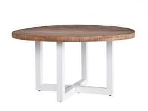 Ronde eettafel Eleonora mangohout witte poten